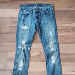 7 For Mankind Skinny Distressed Jeans